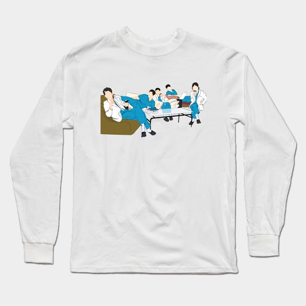 Hospital Playlist kdrama Long Sleeve T-Shirt by kart-box